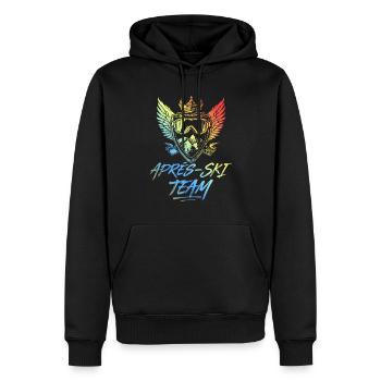 Après-ski équipe Coloré Fête Dicton - Sweat à capuche Premium bio Homme - noir - Devant - Nico (187cm)