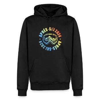 Apres Ski 2024 Ski Berge Bunt - Männer Premium Bio Hoodie - Schwarz - Vorne - Nico (187cm)