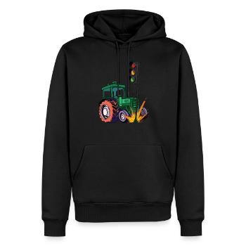 Il faut que les feux tricolores disparaissent ! Feu tricolore pour tracteurs béliers - Sweat à capuche Premium bio Homme - noir - Devant - Nico (187cm)