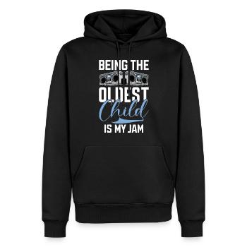 Oldest Child Gifts - Men’s Premium Organic Hoodie - black - Front - Nico (187cm)