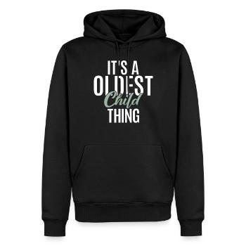 Oldest Child Gifts - Men’s Premium Organic Hoodie - black - Front - Nico (187cm)