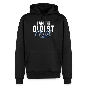 Oldest Child Gifts - Men’s Premium Organic Hoodie - black - Front - Nico (187cm)