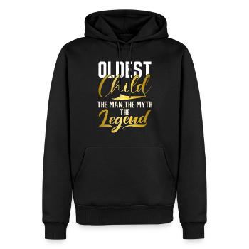 Oldest Child Gifts - Men’s Premium Organic Hoodie - black - Front - Nico (187cm)