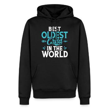 Oldest Child Gifts - Men’s Premium Organic Hoodie - black - Front - Nico (187cm)