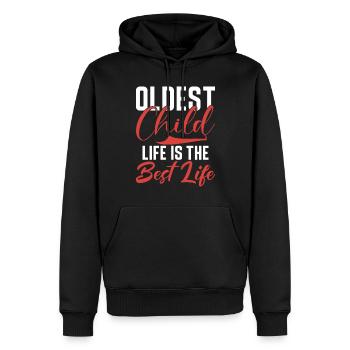 Oldest Child Gifts - Men’s Premium Organic Hoodie - black - Front - Nico (187cm)
