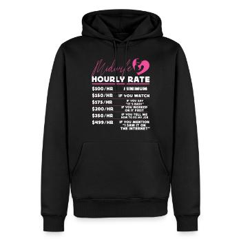 Infirmière sage-femme accoucheuse Sage-femme - Sweat à capuche Premium bio Homme - noir - Devant - Nico (187cm)