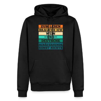 Wein Hund Deutscher Schäferhund - Männer Premium Bio Hoodie - Schwarz - Vorne - Nico (187cm)