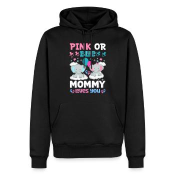 Maman rose ou bleue t'aime le sexe - Sweat à capuche Premium bio Homme - noir - Devant - Nico (187cm)