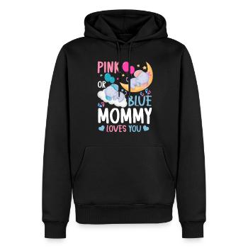 Maman rose ou bleue t'aime le sexe - Sweat à capuche Premium bio Homme - noir - Devant - Nico (187cm)