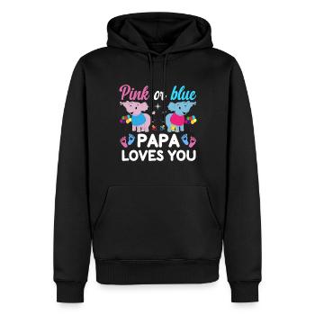 Pink Oder Blue Daddy Liebt Dich Geschlecht - Männer Premium Bio Hoodie - Schwarz - Vorne - Nico (187cm)