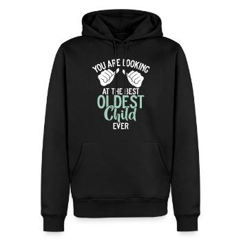 Oldest Child Gifts - Men’s Premium Organic Hoodie - black - Front - Nico (187cm)