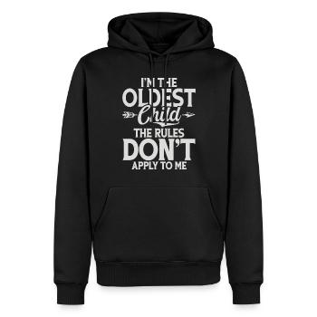 Oldest Child Gifts - Men’s Premium Organic Hoodie - black - Front - Nico (187cm)