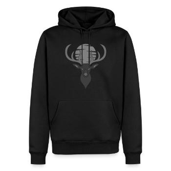 Bois de cerf élaphe avec bois de cerf - Sweat à capuche Premium bio Homme - noir - Devant - Nico (187cm)