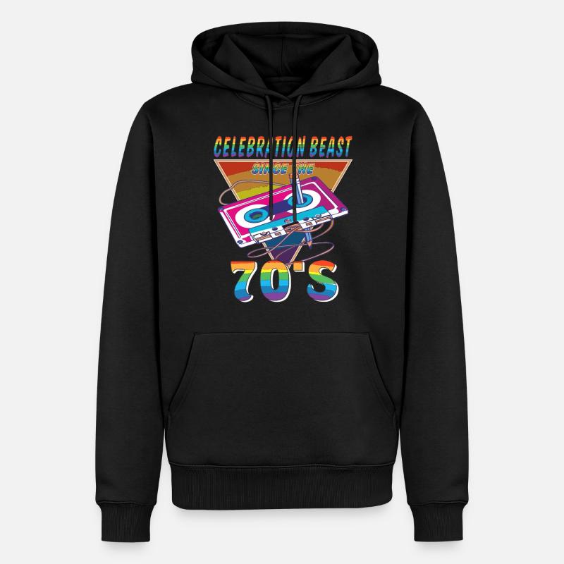 CASSETTE CELEBRATION BEAST ANNÉES 70 - Sweat à capuche Premium bio Homme - noir
