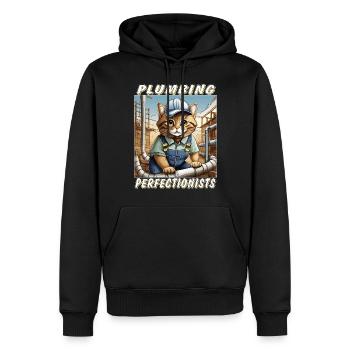 CAT Plumbing Perfectionists - Men’s Premium Organic Hoodie - black - Front - Nico (187cm)