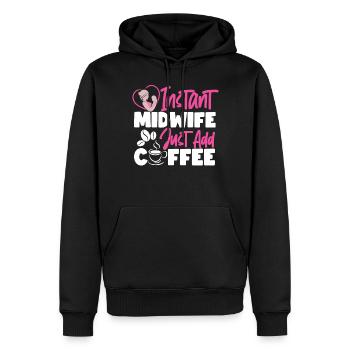 Nurse Midwife Birth Worker Coffee - Männer Premium Bio Hoodie - Schwarz - Vorne - Nico (187cm)