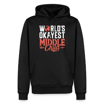 Cadeaux d’enfant du milieu - Sweat à capuche Premium bio Homme - noir - Devant - Nico (187cm)
