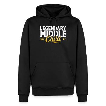 Cadeaux d’enfant du milieu - Sweat à capuche Premium bio Homme - noir - Devant - Nico (187cm)