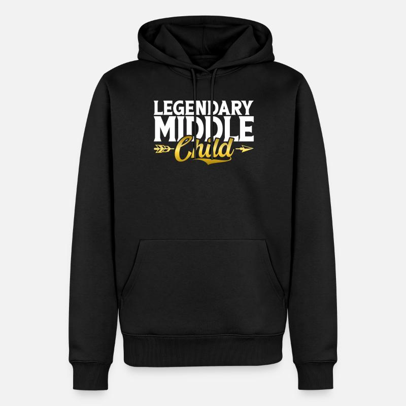 Cadeaux d’enfant du milieu - Sweat à capuche Premium bio Homme - noir