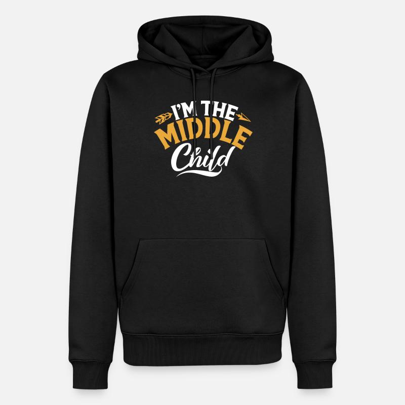 Cadeaux d’enfant du milieu - Sweat à capuche Premium bio Homme - noir
