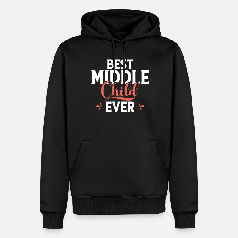 Cadeaux d’enfant du milieu - Sweat à capuche Premium bio Homme - noir