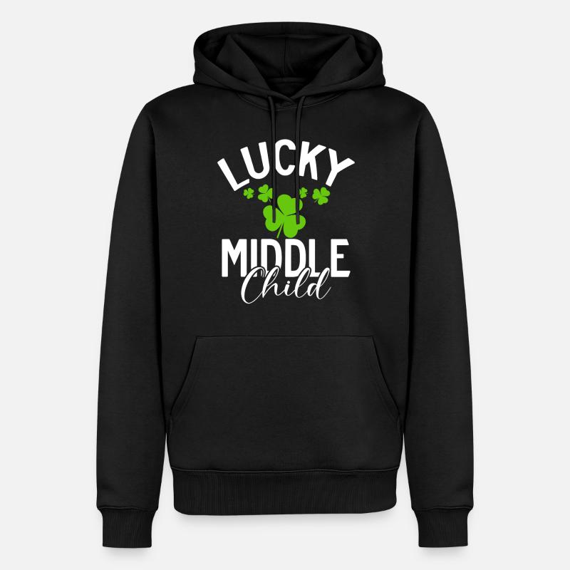 Cadeaux d’enfant du milieu - Sweat à capuche Premium bio Homme - noir