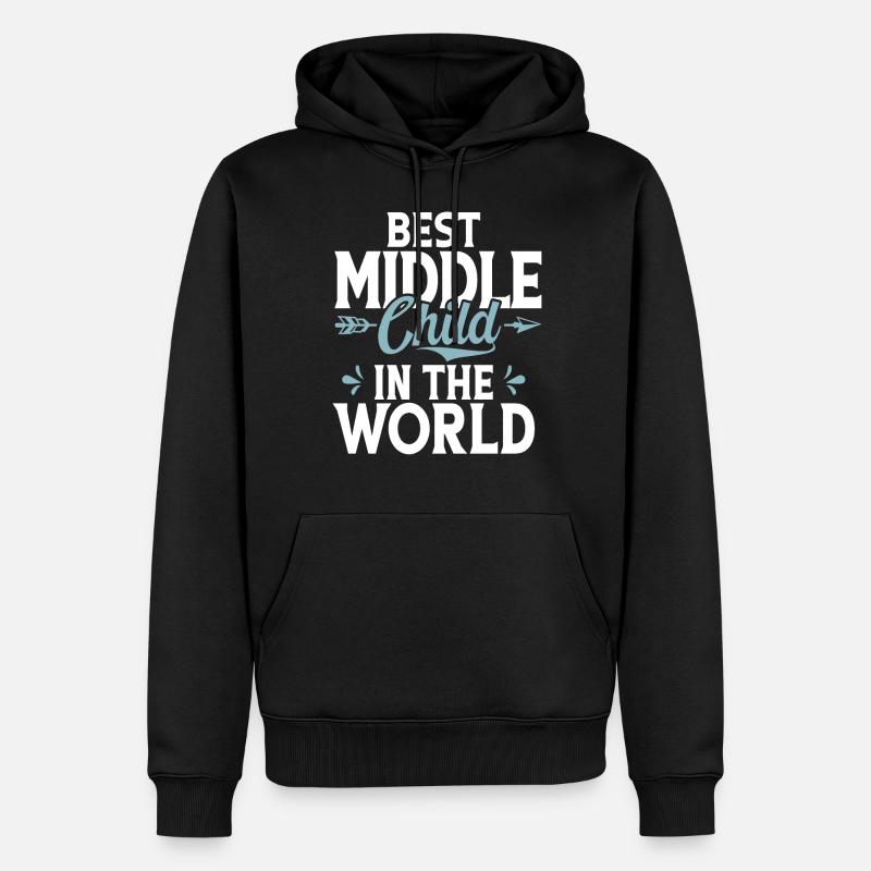 Cadeaux d’enfant du milieu - Sweat à capuche Premium bio Homme - noir