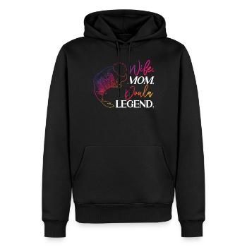 Doula accoucheuse maman femme. Maman. - Sweat à capuche Premium bio Homme - noir - Devant - Nico (187cm)
