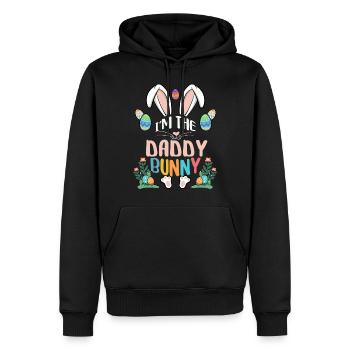Je suis le papa lapin - Sweat à capuche Premium bio Homme - noir - Devant - Nico (187cm)