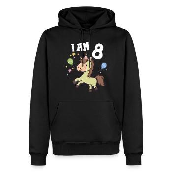 I'm 8 years old Horses Horse 8th birthday - Men’s Premium Organic Hoodie - black - Front - Nico (187cm)