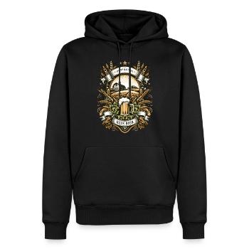 Bauernhof-Bierfreude Hopfen und Malz Landwirt - Männer Premium Bio Hoodie - Schwarz - Vorne - Nico (187cm)