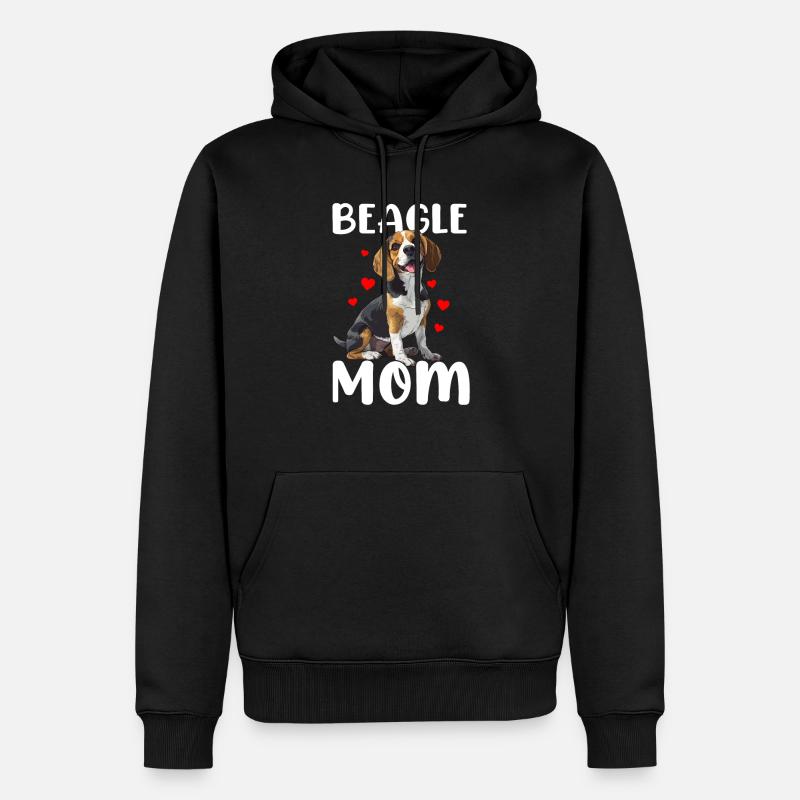 beagle mom beagle - Männer Premium Bio Hoodie - Schwarz