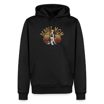 beagle maman beagle - Sweat à capuche Premium bio Homme - noir - Devant - Nico (187cm)