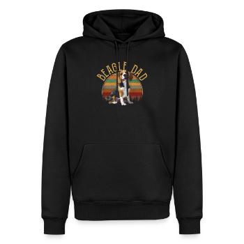 beagle papa beagle - Sweat à capuche Premium bio Homme - noir - Devant - Nico (187cm)