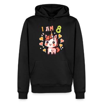 I'm 8 years old Horses Horse 8th birthday - Men’s Premium Organic Hoodie - black - Front - Nico (187cm)