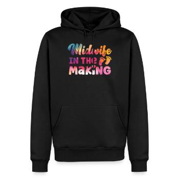 Infirmière Sage-femme Accoucheuse Étudiante - Sweat à capuche Premium bio Homme - noir - Devant - Nico (187cm)