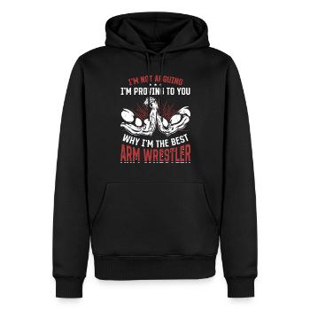 Funny Arm Wrestler Quotes Arm Wrestling - Männer Premium Bio Hoodie - Schwarz - Vorne - Nico (187cm)