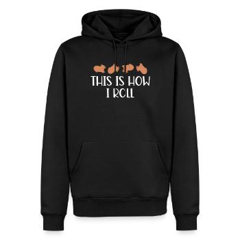 So Rolle Ich Süße Capybara - Männer Premium Bio Hoodie - Schwarz - Vorne - Nico (187cm)