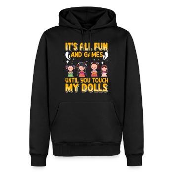 Sammlerpuppe Porzellanpuppe Antike - Männer Premium Bio Hoodie - Schwarz - Vorne - Nico (187cm)