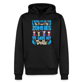 Sammlerpuppe Porzellanpuppe Antike - Männer Premium Bio Hoodie - Schwarz - Vorne - Nico (187cm)