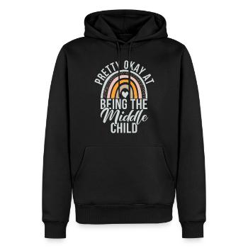 Middle Child Gifts - Männer Premium Bio Hoodie - Schwarz - Vorne - Nico (187cm)