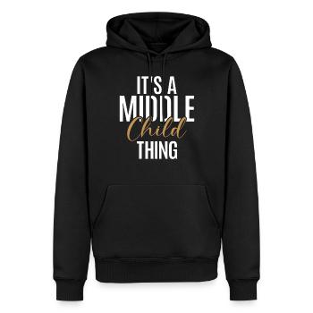 Middle Child Gifts - Männer Premium Bio Hoodie - Schwarz - Vorne - Nico (187cm)