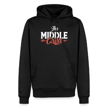 Cadeaux d’enfant du milieu - Sweat à capuche Premium bio Homme - noir - Devant - Nico (187cm)