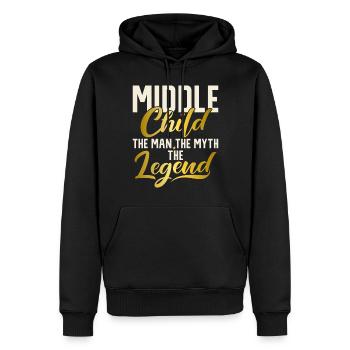 Cadeaux d’enfant du milieu - Sweat à capuche Premium bio Homme - noir - Devant - Nico (187cm)