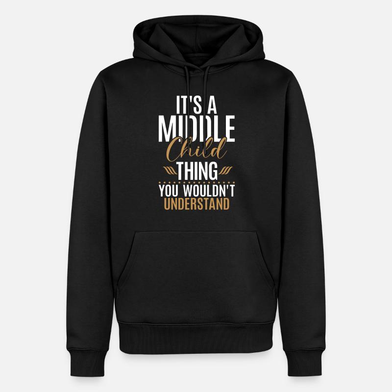 Cadeaux d’enfant du milieu - Sweat à capuche Premium bio Homme - noir