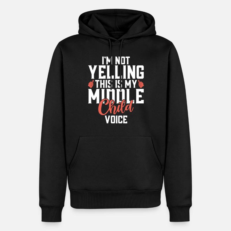Cadeaux d’enfant du milieu - Sweat à capuche Premium bio Homme - noir