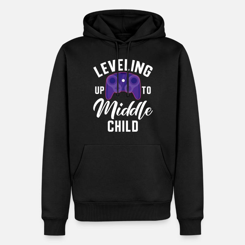 Cadeaux d’enfant du milieu - Sweat à capuche Premium bio Homme - noir