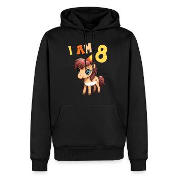 I'm 8 years old Horses Horse 8th birthday - Men’s Premium Organic Hoodie - black - Front - Nico (187cm)