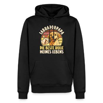 Papa Hundepapa Hund Labrador - Männer Premium Bio Hoodie - Schwarz - Vorne - Nico (187cm)