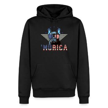 Lunettes de soleil bouledogue français Murica flag - Sweat à capuche Premium bio Homme - noir - Devant - Nico (187cm)